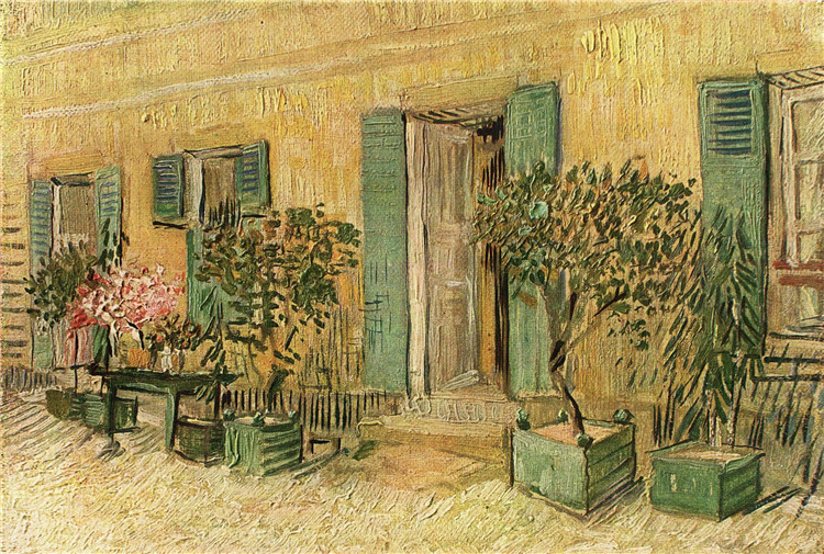 Exterior Of A Restaurant At Asnieres Van Gogh Oil Painting - Click Image to Close